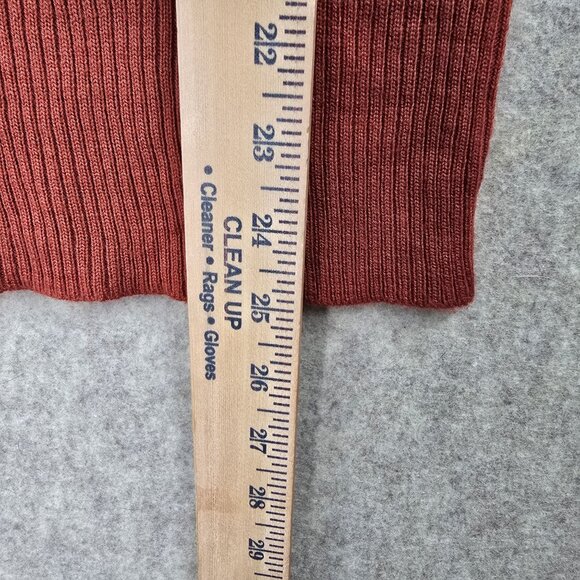 Outback Red Womens Crochet Yoke Sweater Rust Red Medium Acrylic Pullover Knit - Picture 7 of 8